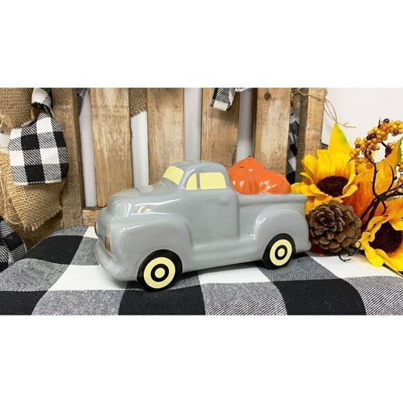 Farmhouse Pumpkin Hauling Truck Vintage Style Rustic Fall Holiday Decor Autumn - Picture 9 of 15